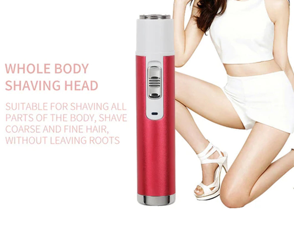 Lady Shaver Works to Trim Away Body Hair