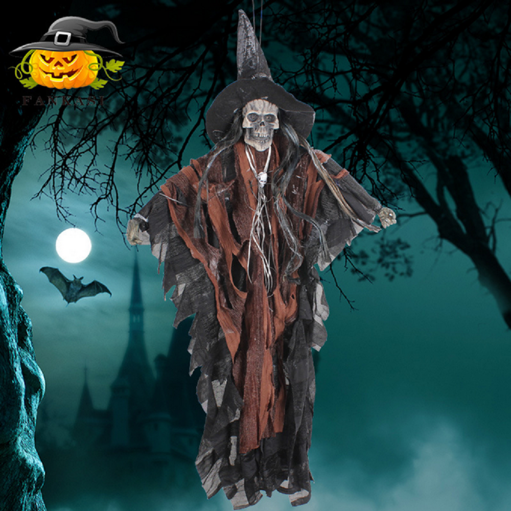 Image of Scary Halloween Party Horror Skeleton Ghost Hanging Decoration, Coffee