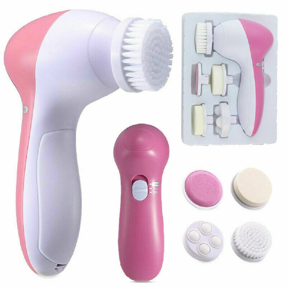 Image of 5-in-1 Facial Cleansing Brush Face Massager Blackhead Removing Exfoliating Cleaner