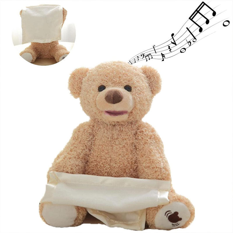 Image of Peek-A-Boo Electric Plush Music Teddy Bear Kids Interactive Toy