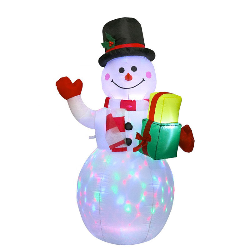 Image of Inflatable Christmas Snowman Santa Claus Indoor Outdoor Xmas Decorations with LED Light, Type A