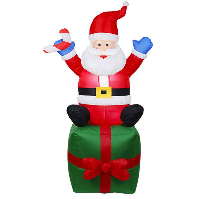Image of Inflatable Christmas Snowman Santa Claus Indoor Outdoor Xmas Decorations with LED Light, Type C