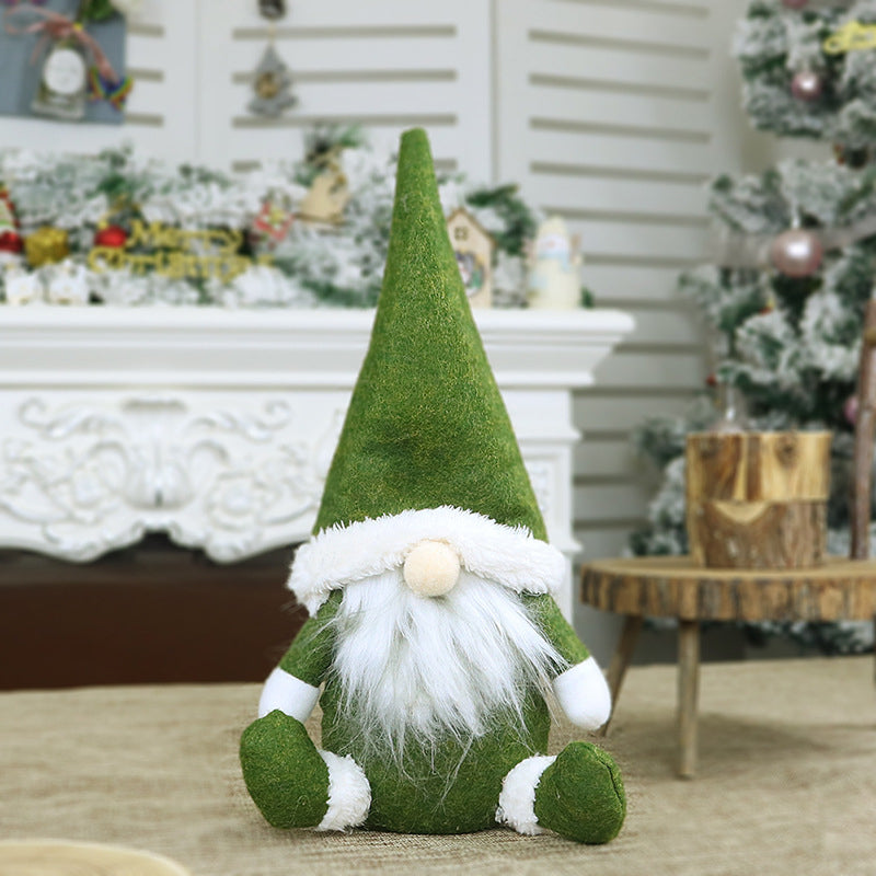 Image of Santa Halloween Plush Gnome Doll Home Christmas Decoration, Green