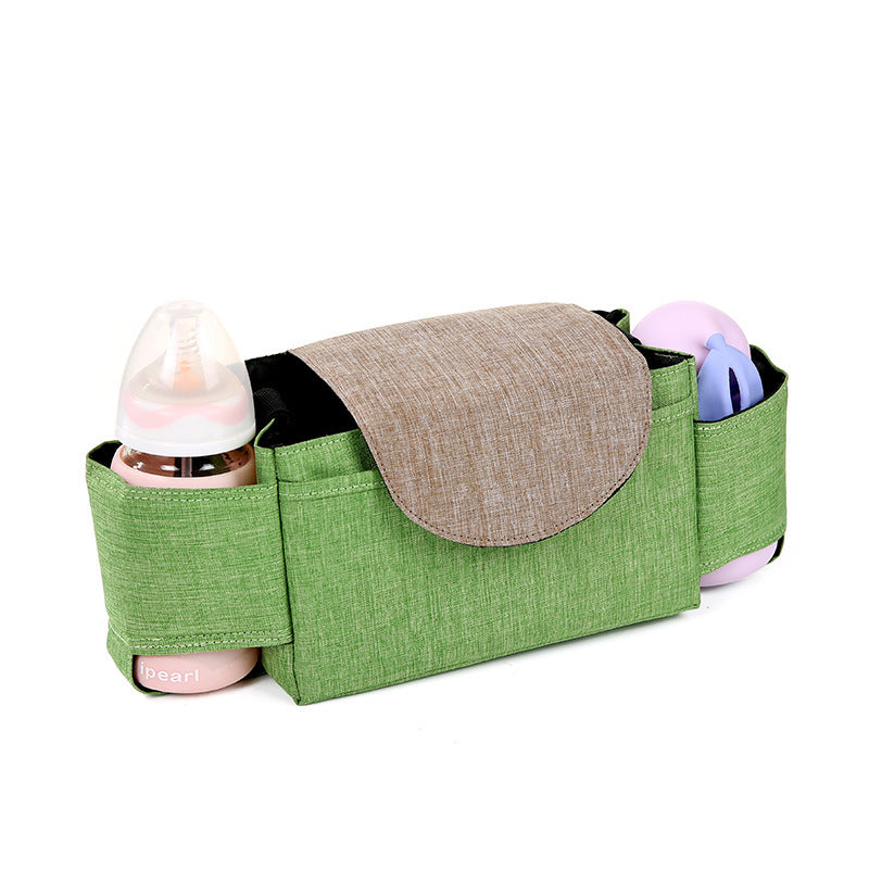 Image of Universal Baby Stroller Organizer Bag with Cup Holders Buggy Diaper Bag, Green