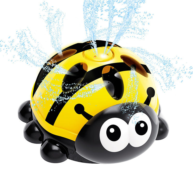 Image of Children's Bath Simulation Animal Rotatable Water Spraying Toy, Yellow Ladybug