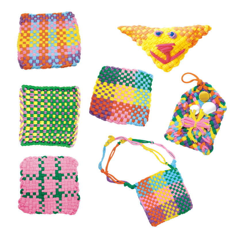 Image of 100Pcs Potholder Loom Kit Weaving Craft Loops 8 Colours DIY Crafts Toy for Kids