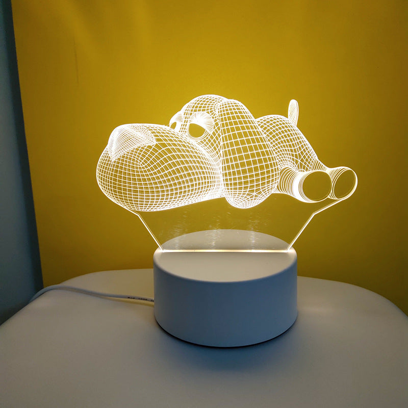 Image of Creative Cute Cartoon USB 3D Night Light for Home Decoration, 3D Lying Dog