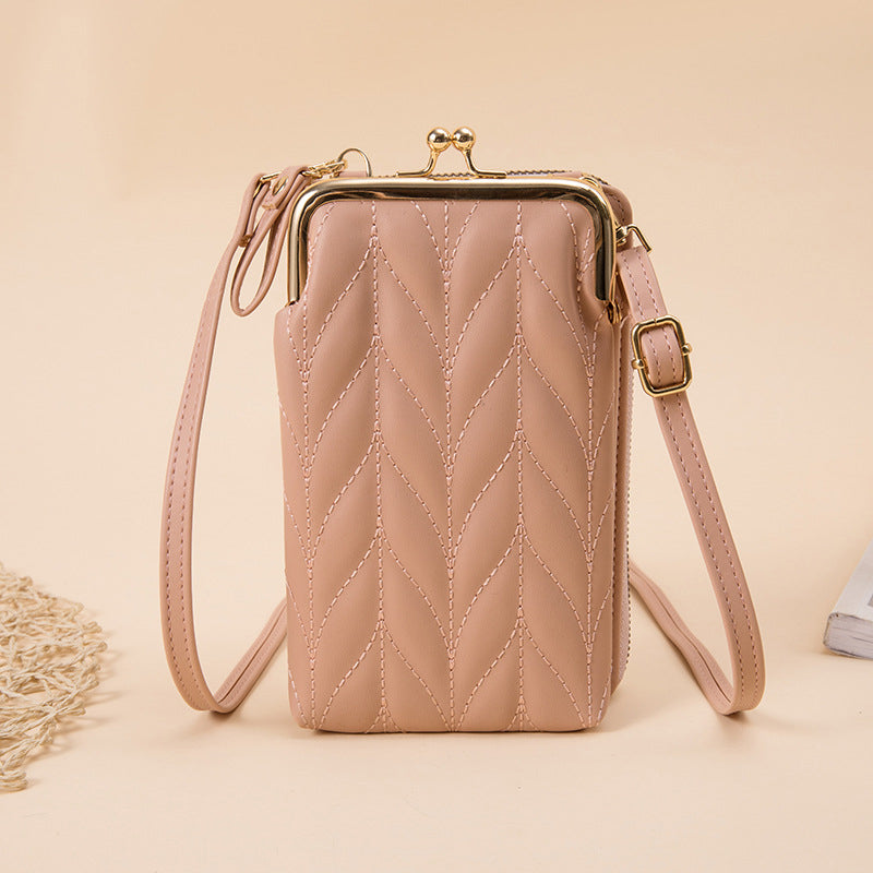 Image of Fashion Zipper Pure Color Simple Mini Wild PU Leather Purse, Pink