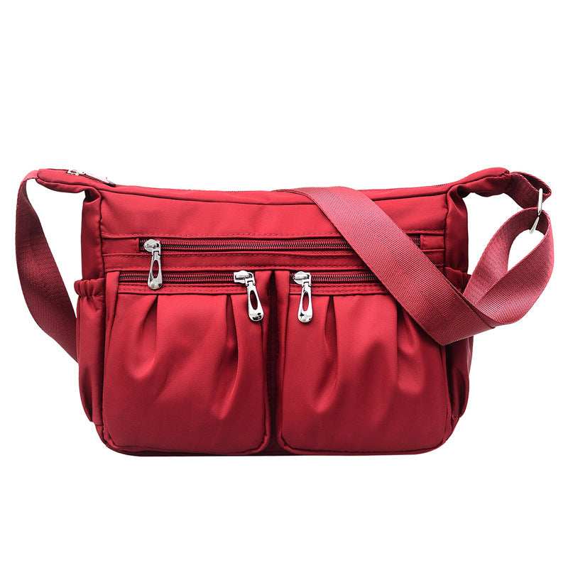 Image of Women Nylon Multi-pocket Shoulder Bag Crossbody Bag Handbags, Red