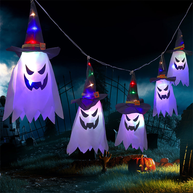 Image of Halloween Ghost Pumpkin Battery Operated Hanging Light for Party Decoration, 5 Series of Ghost