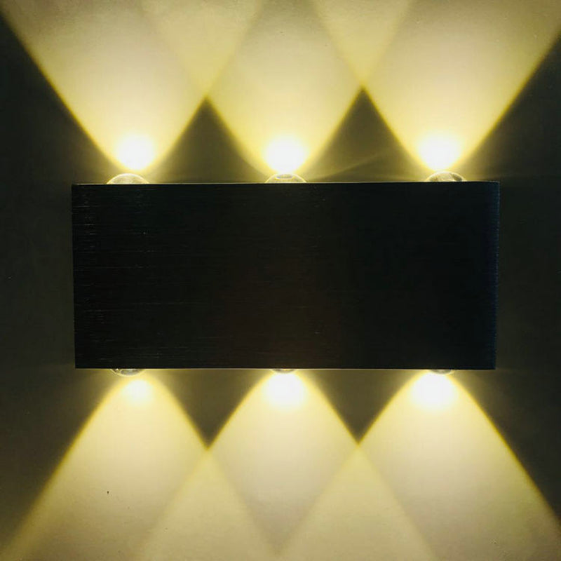 Image of Modern Rectangular Aluminum Wall Lamp For Corridor Bedroom Staircase, 6LED / Warm White