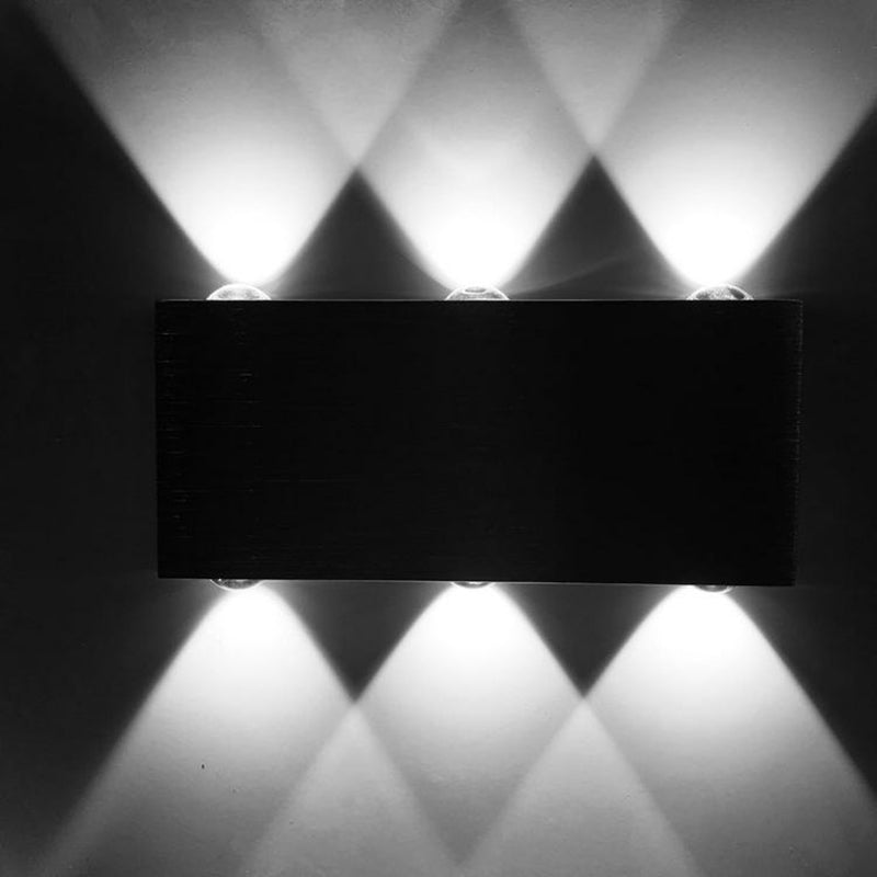 Image of Modern Rectangular Aluminum Wall Lamp For Corridor Bedroom Staircase, 6LED / White