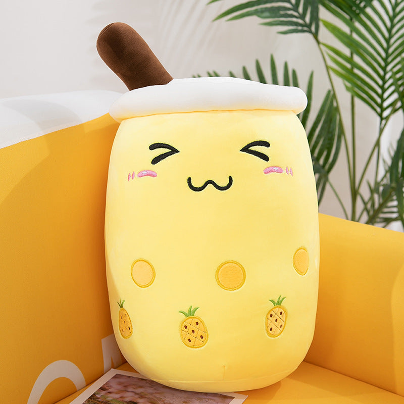 Image of Bubble Tea Boba Pearl Milk Tea Plush Hug Pillow Toy, 50cm / Pineapple