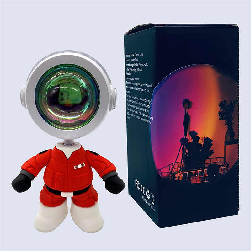 Image of 360 Degree Adjustable Touch Control 7 Color Astronaut Sunset Light Projector, Sunset Red USB(Men)