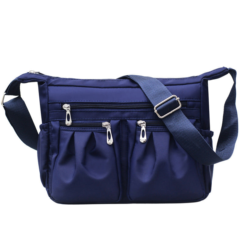Image of Women Nylon Multi-pocket Shoulder Bag Crossbody Bag Handbags, Dark Blue