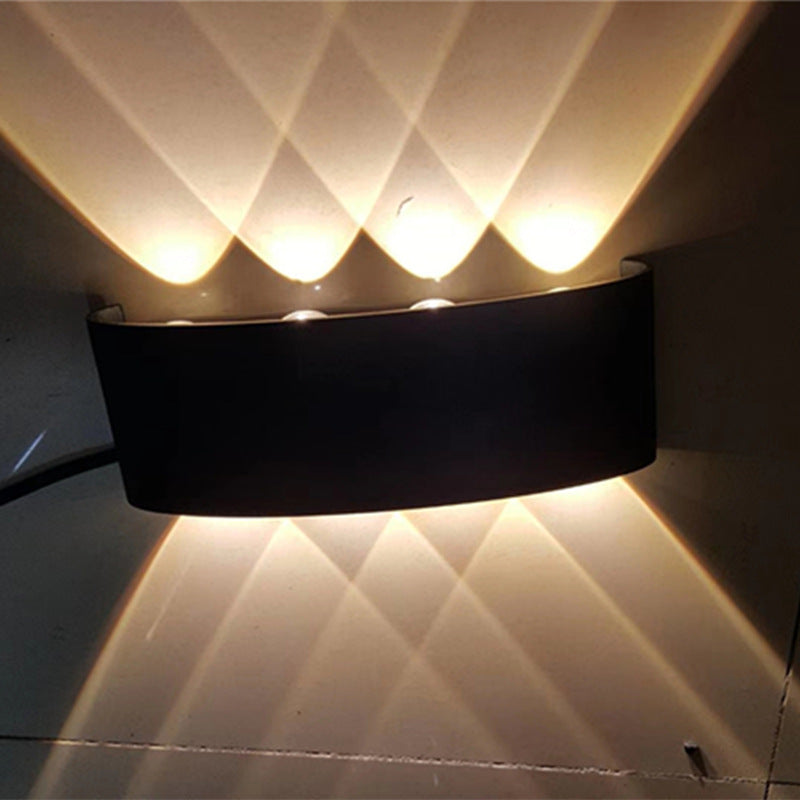 Image of Modern Rectangular Aluminum Wall Lamp For Corridor Bedroom Staircase, 8LED / Warm White