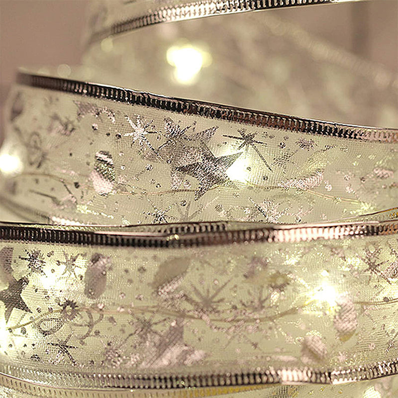 Image of Shining Ribbon Fairy String Lights LED Christmas Tree Decoration, Gold-Warm White / 2m