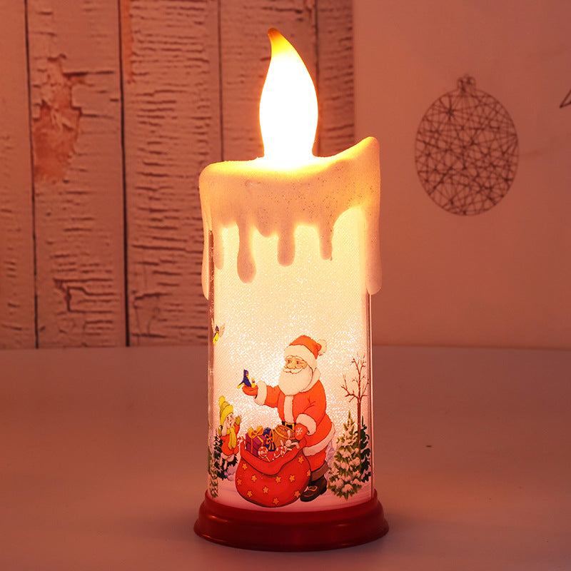 Image of Santa Claus & Snowman Simulation Flame Christmas Candle Night Light, Santa A