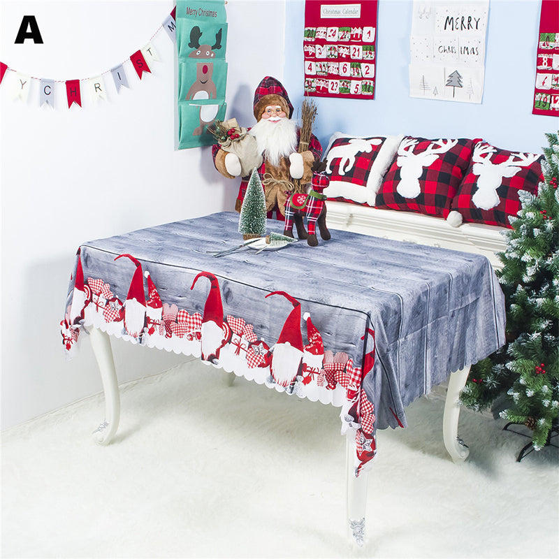 Image of Rectangular Christmas Printed Tablecloth New Year Decoration 150x180CM, Type A