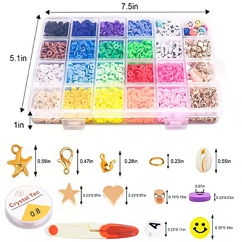 Image of Cute Clay Polymer Beads Kit Box For Bracelet Jewelry Making, B