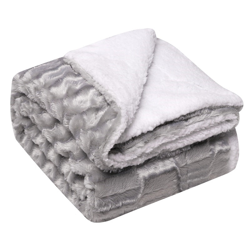 Image of Thickened Double Layer Lamb Wool Blanket Faux Fur Plush Tie-dye Blanket, B