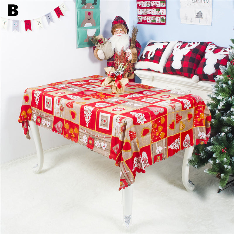 Image of Rectangular Christmas Printed Tablecloth New Year Decoration 150x180CM, Type B