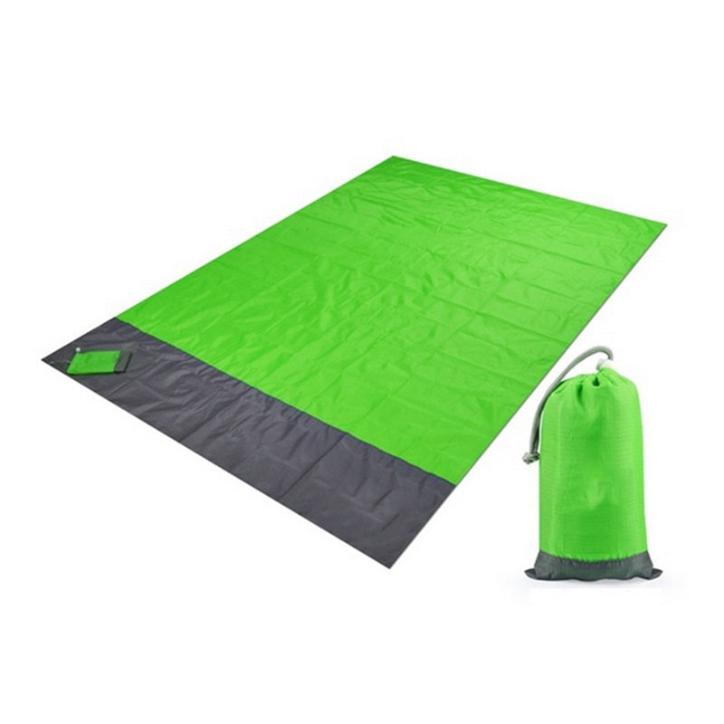 Image of Outdoor Camping Picnic Portable Folding Waterproof Beach Mat, Green / 140*200cm