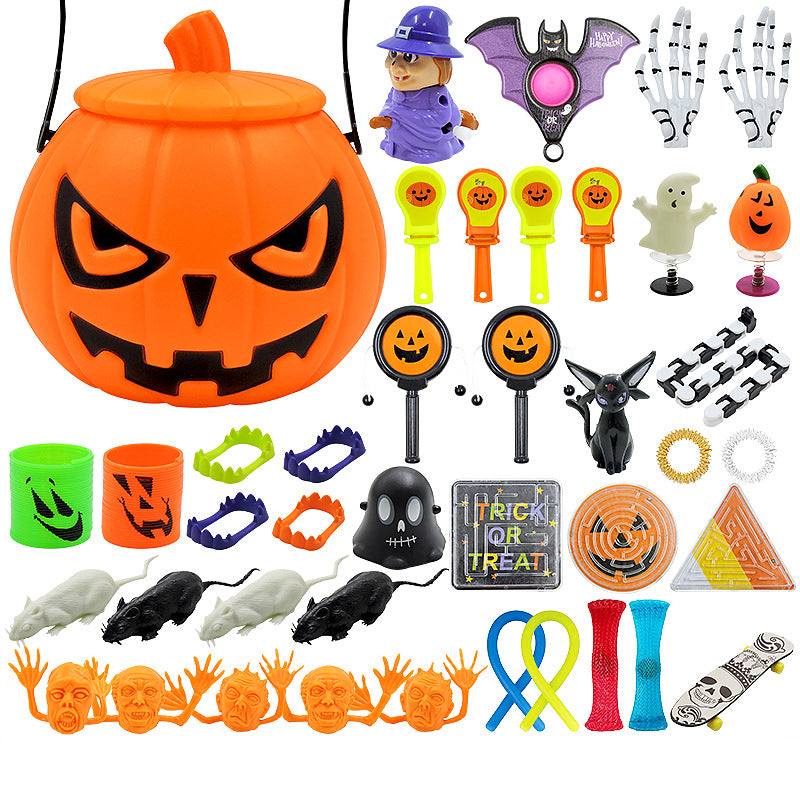 Image of Halloween Decompression Toy Set Countdown Calendar Blind Box Funny Toys, C
