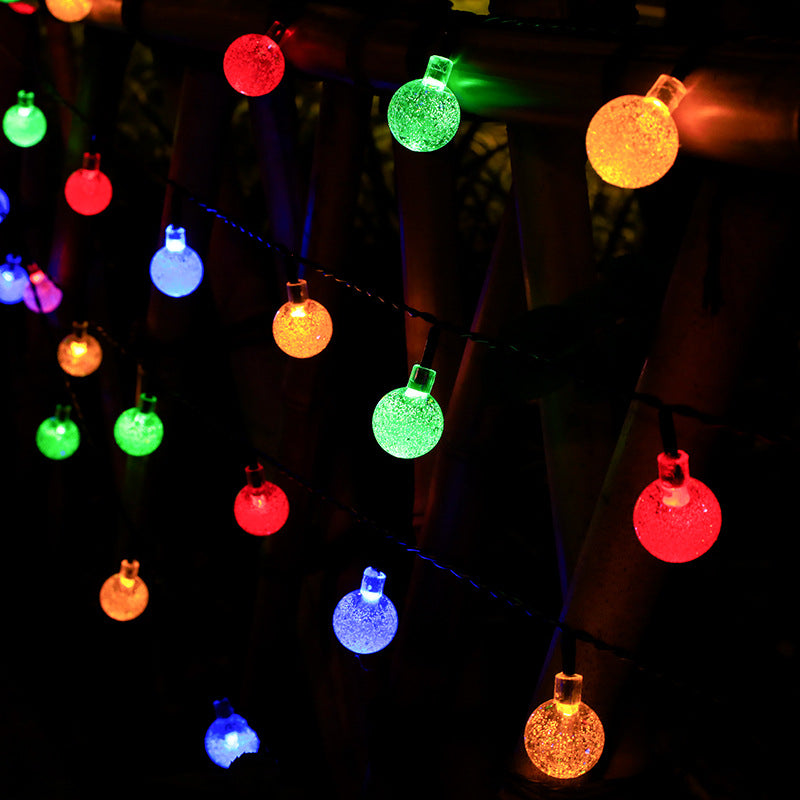 Image of 12 Meters 100 Lights Waterproof Solar Bulbs String Lights, Colorful