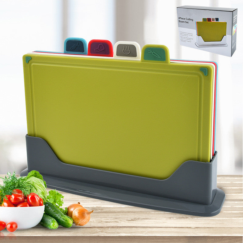 Image of Kitchen 4PCS Plastic Cutting Board Set Classification Chopping Boards for Vegetables Meat