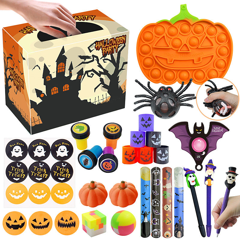 Image of Halloween Decompression Toy Set Countdown Calendar Blind Box Funny Toys, D