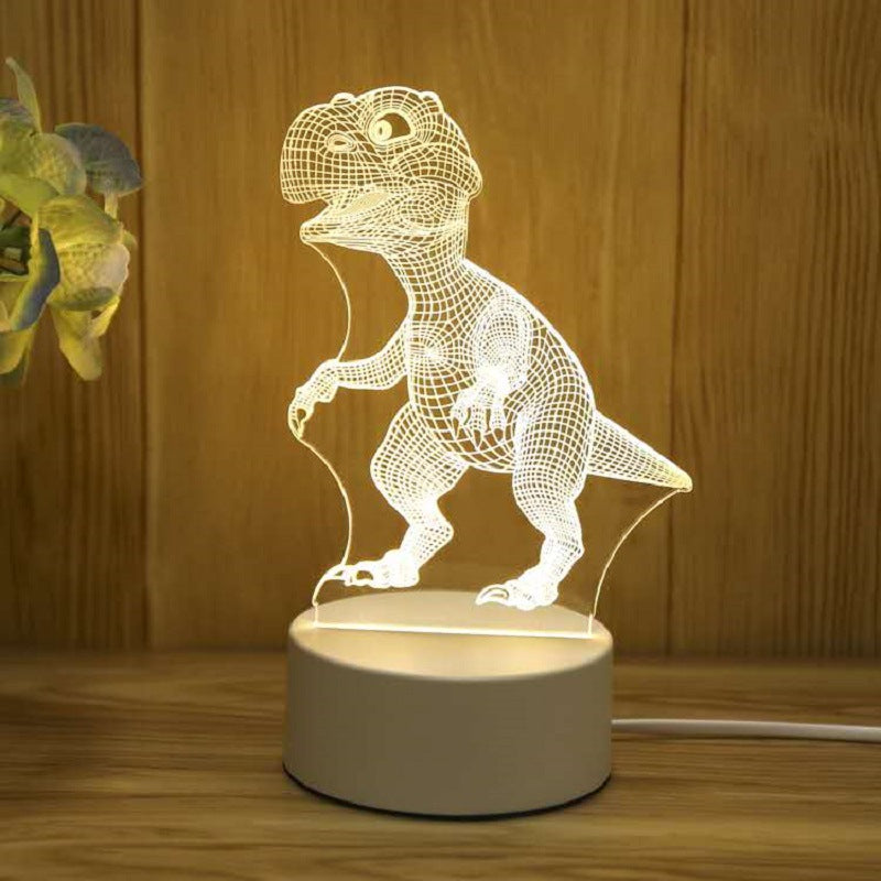 Image of Creative Cute Cartoon USB 3D Night Light for Home Decoration, Dinosaur