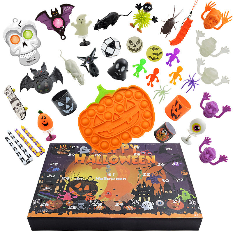 Image of Halloween Decompression Toy Set Countdown Calendar Blind Box Funny Toys, E