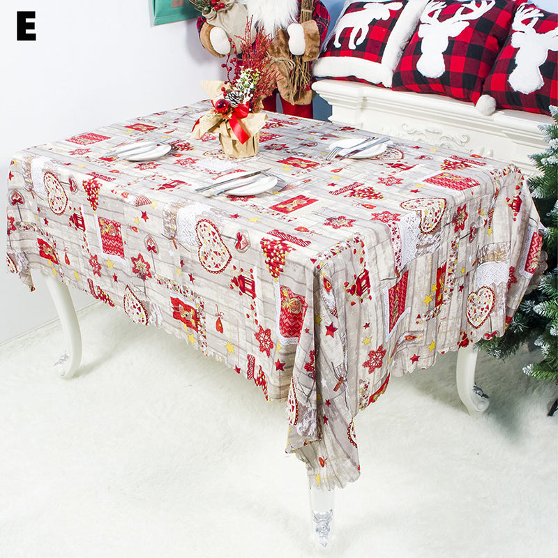 Image of Rectangular Christmas Printed Tablecloth New Year Decoration 150x180CM, Type E