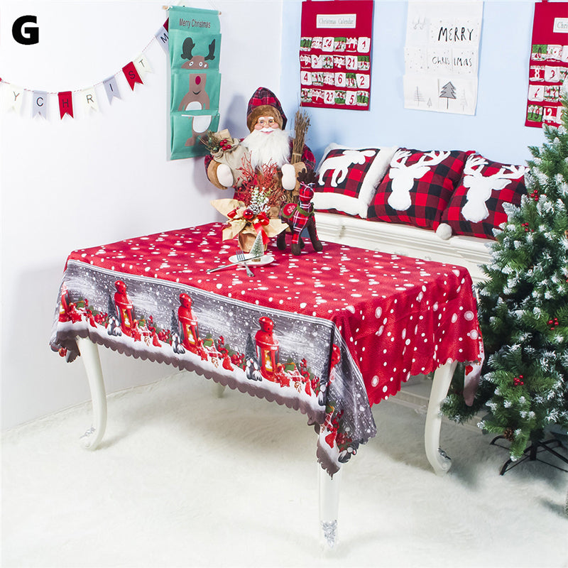 Image of Rectangular Christmas Printed Tablecloth New Year Decoration 150x180CM, Type G