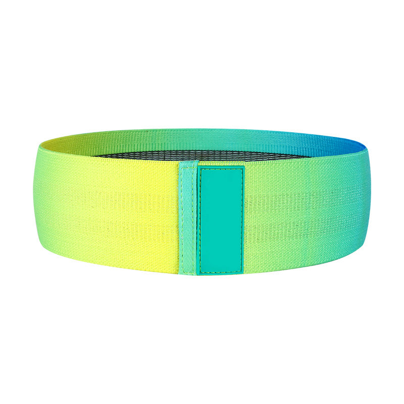 Image of Elastic Gradient Color Yoga Squat Hip Resistance Band, Green