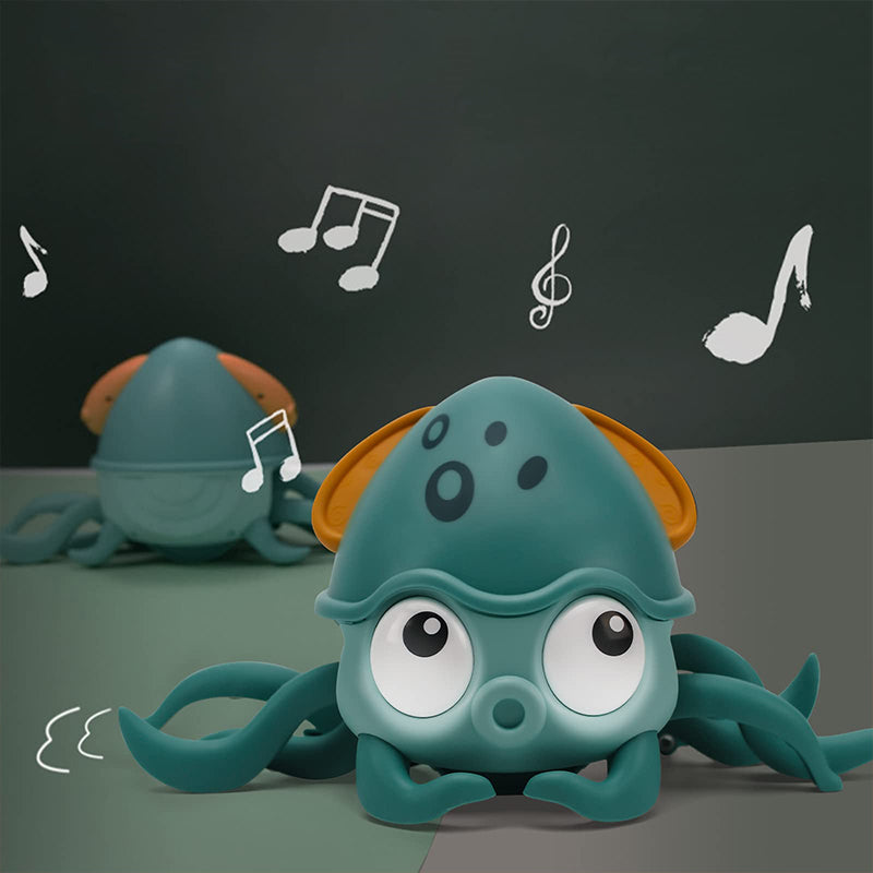 Image of Cute Cartoon Crawling Octopus Water Bath Toy for Kids, Green(Upgraded Version)