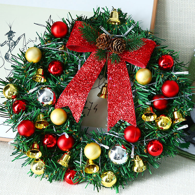 Image of Elegant LED Holiday Garland Christmas Party Wreath Xmas Home Decoration