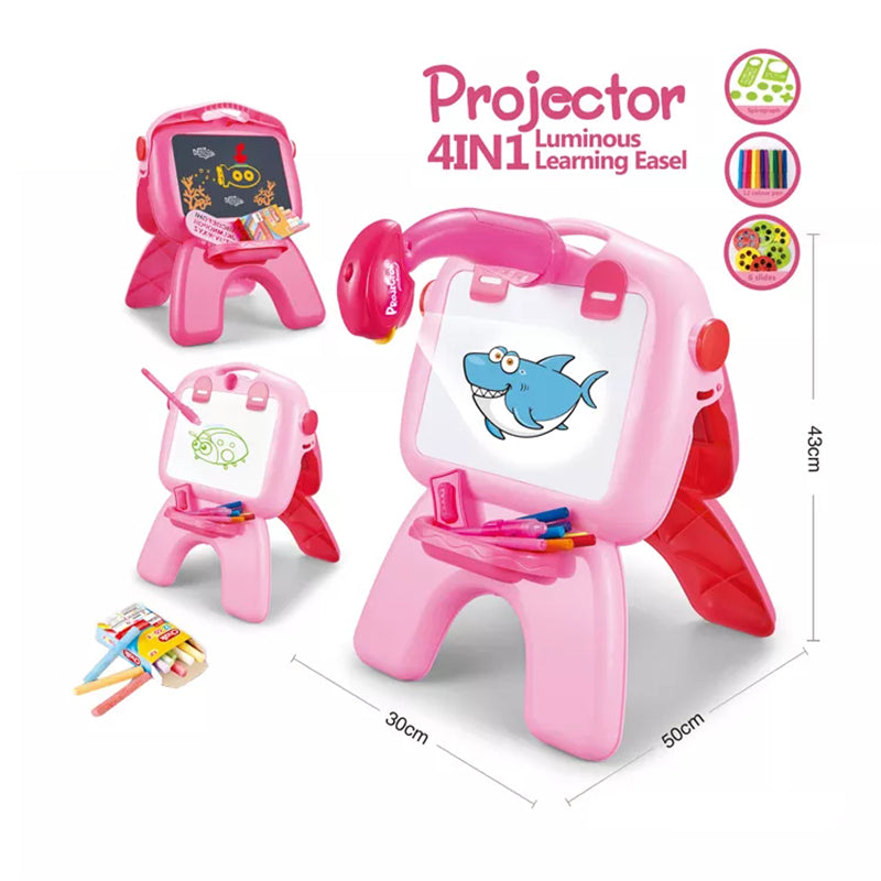 Image of Mini Projection Luminous Learning Drawing Board Toys for Kids, Pink