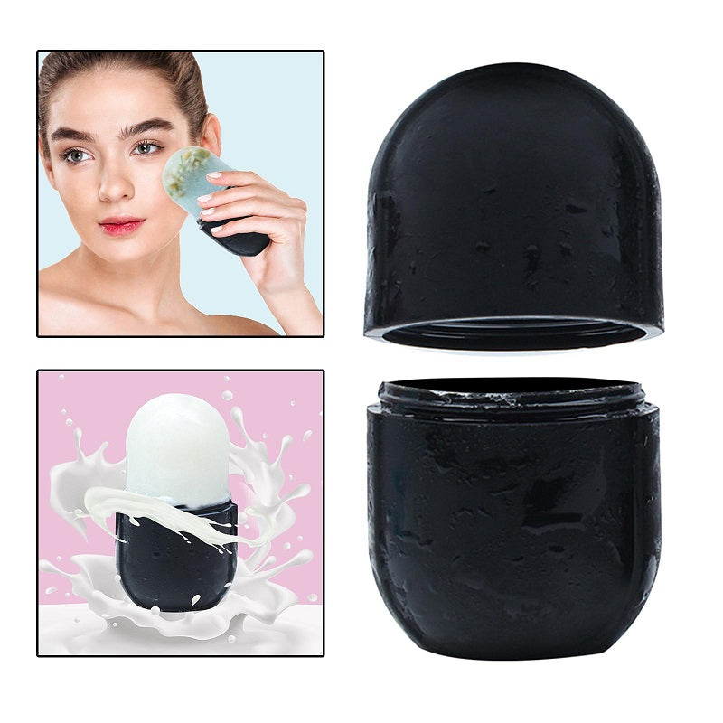 Image of Silicone Cooling Ice Massage Cups Cold Face Massager Roller Tool, Black