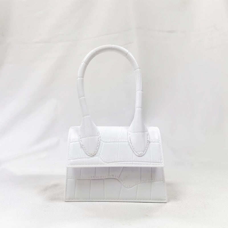 Image of Womens Stone Pattern Mini Messenger Crossbody Chain Bag, White