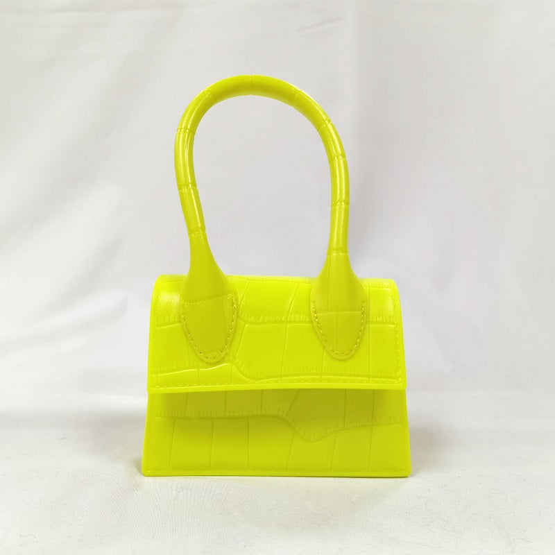 Image of Womens Stone Pattern Mini Messenger Crossbody Chain Bag, Yellow