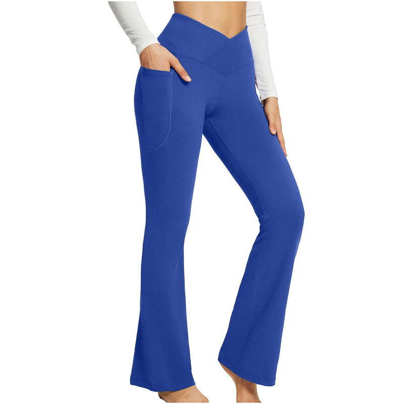 Image of Women's Long Yoga Pants High Waisted Flare Leggings Jazz Dress Pants, Light Blue / M