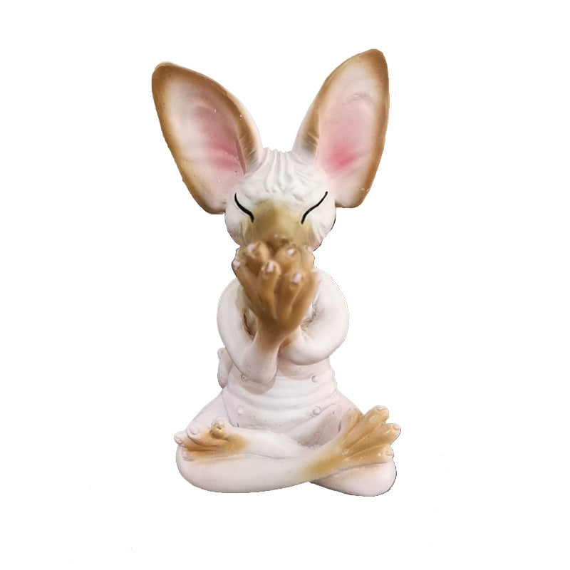 Image of Creative Meditating Resin Yoga Pose Cat Ornament Sculpture Decoration, Type 3