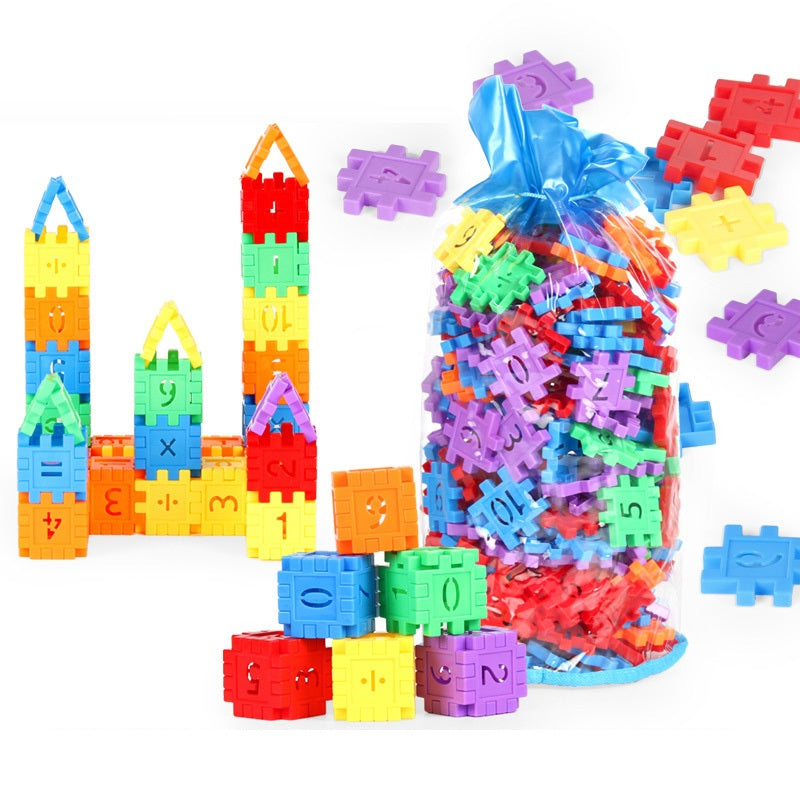 Image of 200/300PCS Kids DIY Number Building Blocks Game Educational Toys, 200 PCS
