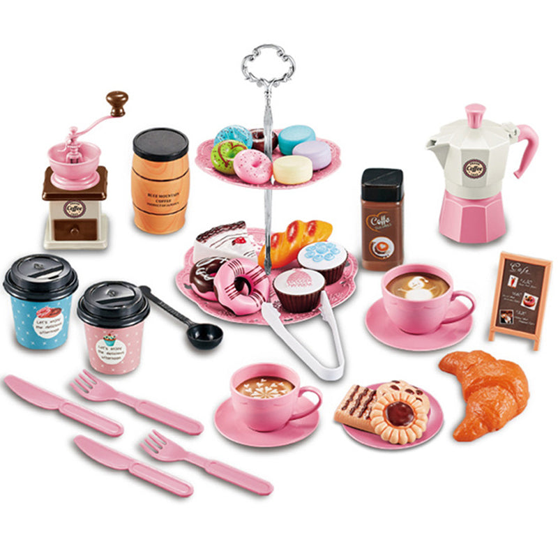 Image of Children Simulation Afternoon Tea Set Mini Kitchen Supplies Coffee Toys