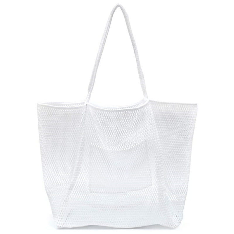 Image of Women Beach Tote Bag Big Capacity Shoulder Handbag, White