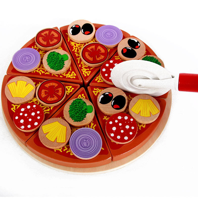 Image of Kitchen Simulation Pizza Party High Speed Food Slicing Game Food Toys Kitchen Toys, Red