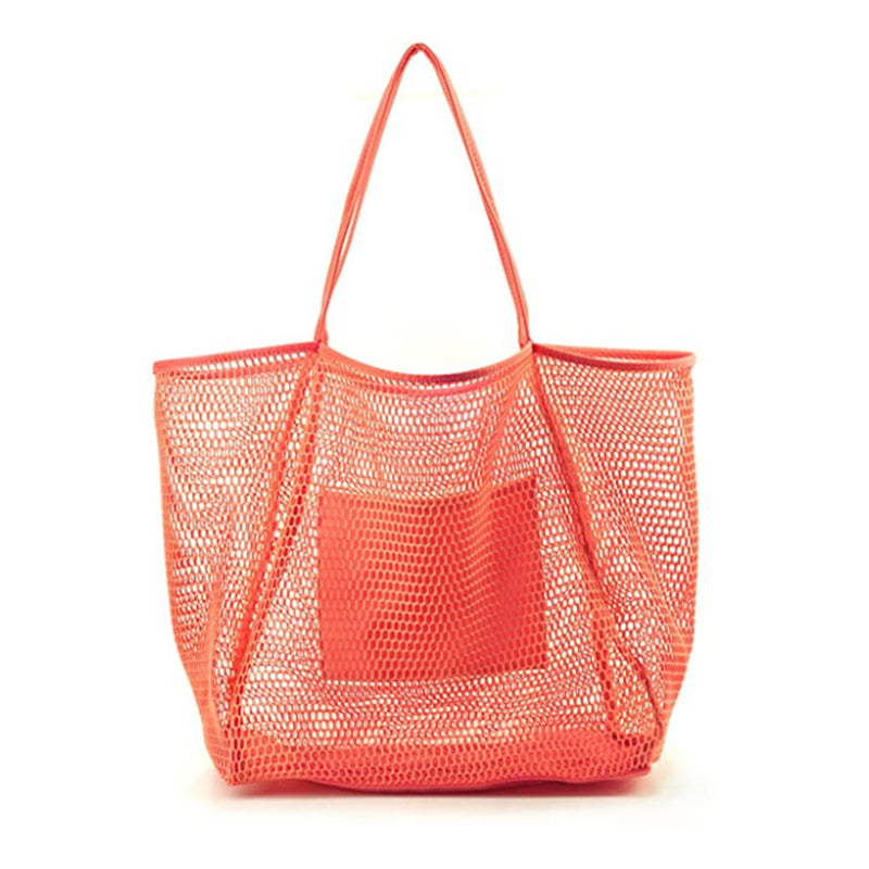 Image of Women Beach Tote Bag Big Capacity Shoulder Handbag, Orange