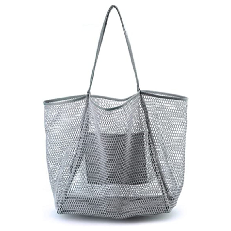 Image of Women Beach Tote Bag Big Capacity Shoulder Handbag, Gray